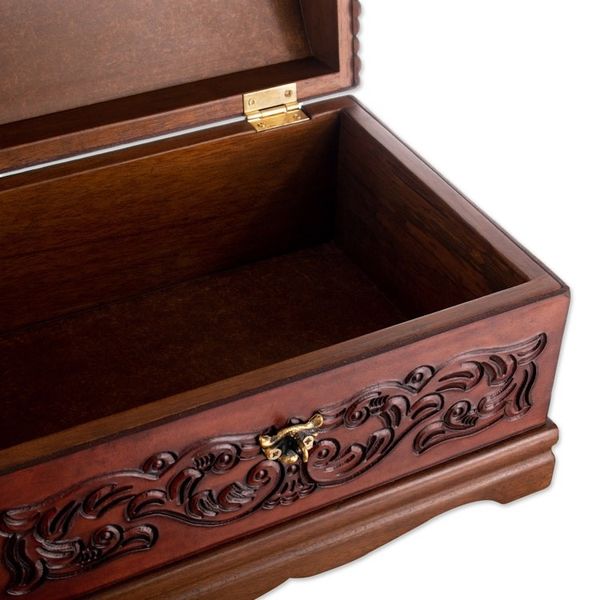 Alternate image for Decorative Chest Colonial Leather Jewelry Box Colonial Legacy
