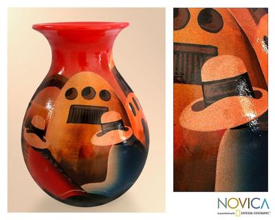Alternate image for Hand Made Cuzco Colorful Ceramic Vase The Monastery