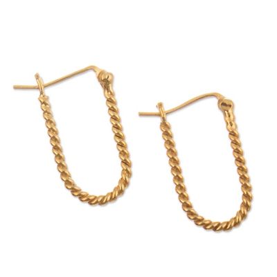 Alternate image for 18k Gold-Plated Hoop Earrings in a High Polish Finish Beaming