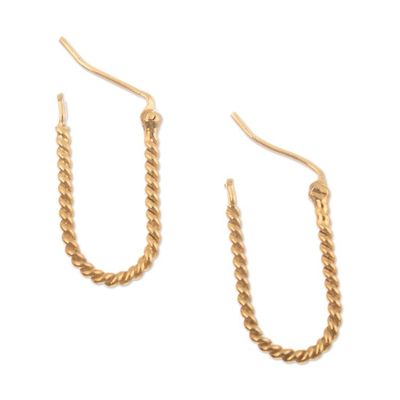 Alternate image for 18k Gold-Plated Hoop Earrings in a High Polish Finish Beaming