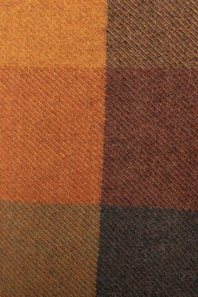Alternate image for Super Soft Brown-Orange Plaid Alpaca Wool Patterned Scarf Autumn Squared