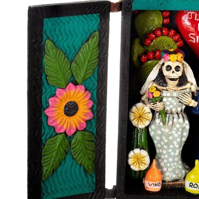 Alternate image for Day of the Dead Style Afterlife Wedding Ceramic Retablo Together until the End