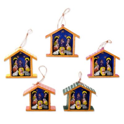 Alternate image for Ornaments Set of 5 Huts