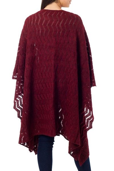 Alternate image for Alpaca Wool Poncho Hemispheres