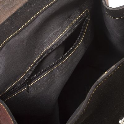 Alternate image for Hand- Tooled Leather and Suede Backpack Trip to Cusco