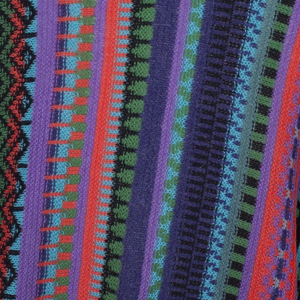 Alternate image for Fuchsia and Multi-Color Striped Acrylic Knit Ruana Garden Strata