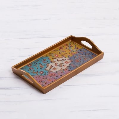 Alternate image for Multicolored Reverse Painted Glass Tray from Peru Margarita Joy