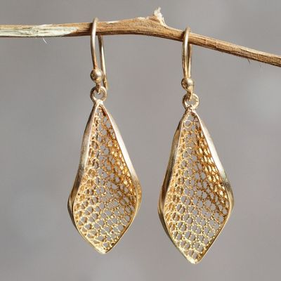 Alternate image for Handcrafted Filigree Gold Vermeil Earrings Emerging