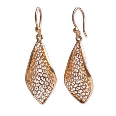 Alternate image for Handcrafted Filigree Gold Vermeil Earrings Emerging