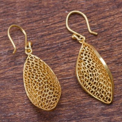 Alternate image for Handcrafted Filigree Gold Vermeil Earrings Emerging