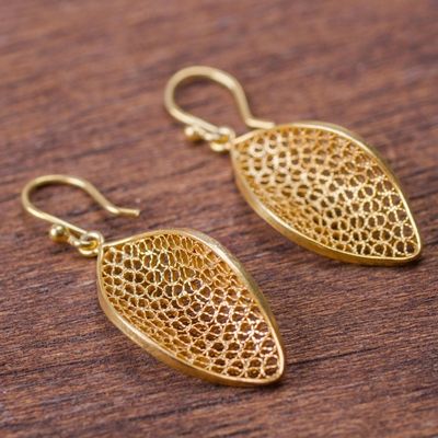 Alternate image for Handcrafted Filigree Gold Vermeil Earrings Emerging