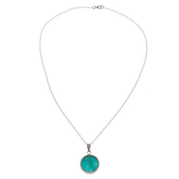 Alternate image for Sterling Silver and Natural Leaf Pendant Necklace from Peru Hydrangea Leaf