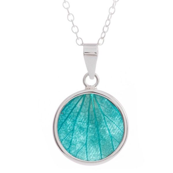 Alternate image for Sterling Silver and Natural Leaf Pendant Necklace from Peru Hydrangea Leaf