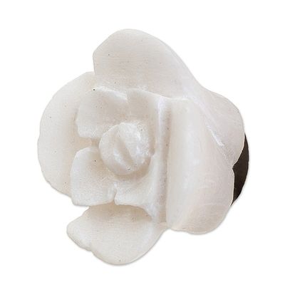 Alternate image for Alabaster Flower Hand-Carved Magnet from Peru Huamanga Bloom