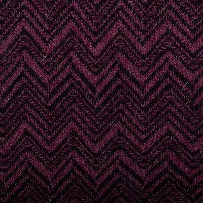 Alternate image for 100 Alpaca Knit Scarf with Chevron Pattern in Purple Hues Mountain Range in Berry