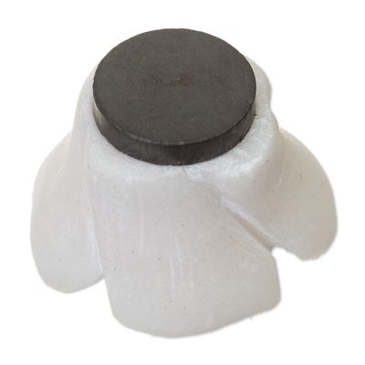Alternate image for Alabaster Flower Hand-Carved Magnet from Peru Huamanga Bloom