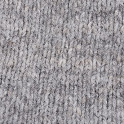 Alternate image for 100 Alpaca Mittens in Azure and Grey from Peru Striking Contrast in Azure