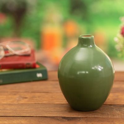 Alternate image for Green Chulucanas Ceramic Decorative Vase Handmade in Peru Fresh Air