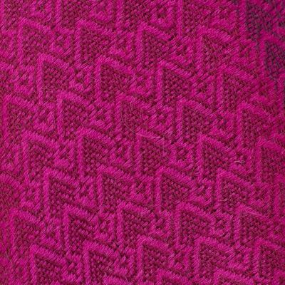 Alternate image for Hand Woven Fuchsia Alpaca Blend Shawl from Peru Fuchsia Fiesta