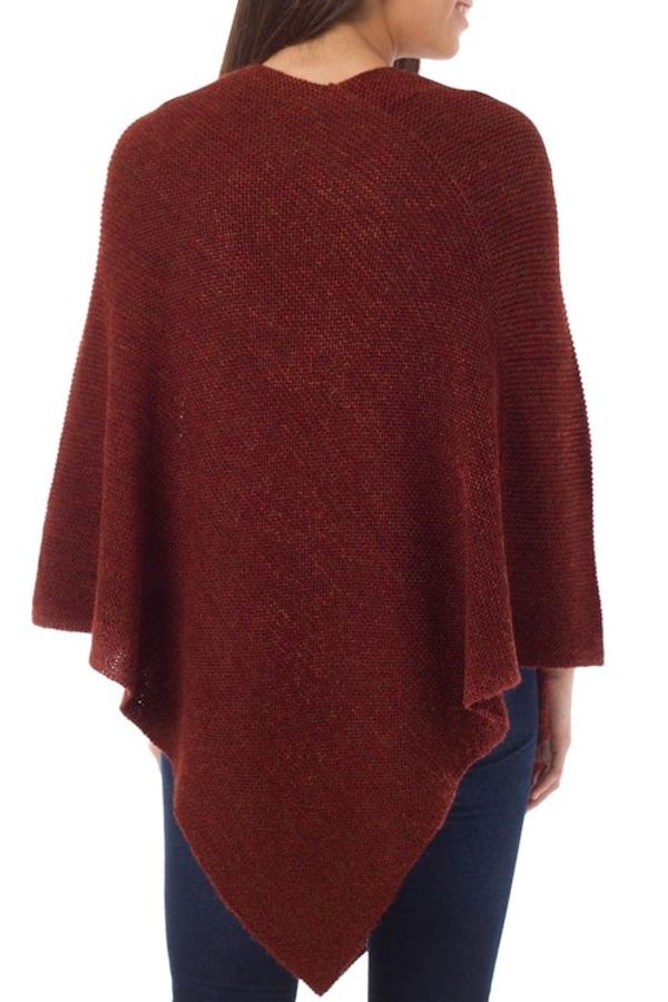Alternate image for Womens Alpaca Wool Poncho Autumn Splendor