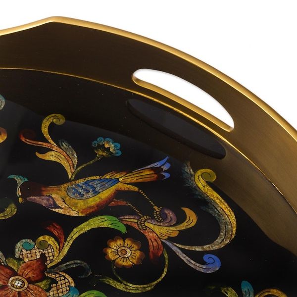 Alternate image for Artisan Crafted Glass Tray Birds of the Night