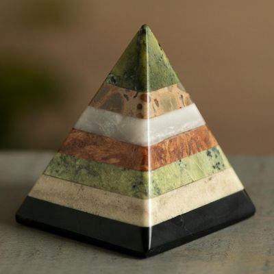Alternate image for Layered Gemstone Pyramid Sculpture from Peru Spirit Pyramid