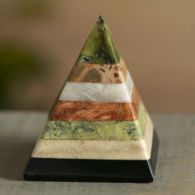 Alternate image for Layered Gemstone Pyramid Sculpture from Peru Spirit Pyramid