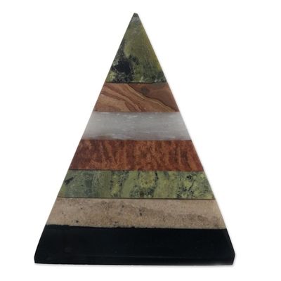 Alternate image for Layered Gemstone Pyramid Sculpture from Peru Spirit Pyramid