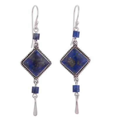 Alternate image for Lapis Lazuli and Sterling Dangle Handmade Earrings Legacy