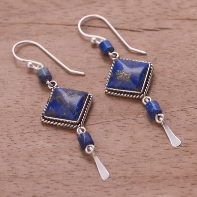 Alternate image for Lapis Lazuli and Sterling Dangle Handmade Earrings Legacy