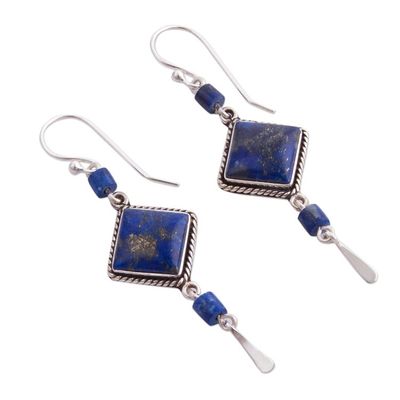 Alternate image for Lapis Lazuli and Sterling Dangle Handmade Earrings Legacy