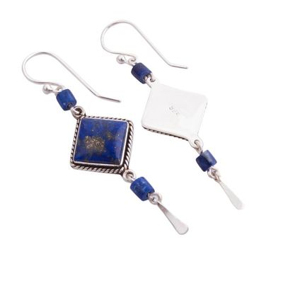 Alternate image for Lapis Lazuli and Sterling Dangle Handmade Earrings Legacy