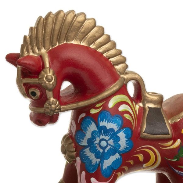 Alternate image for Hand Painted Ceramic Pucara Horse Figurine from Peru Red Pucara Horse