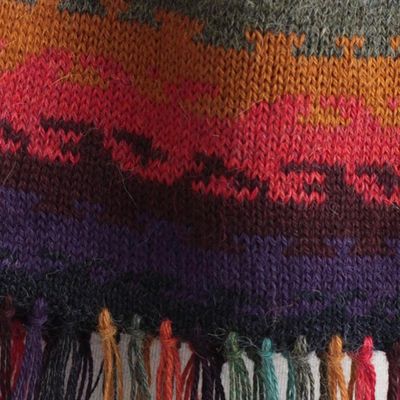 Alternate image for Alpaca Wool Striped Scarf from Peru Andean Twilight