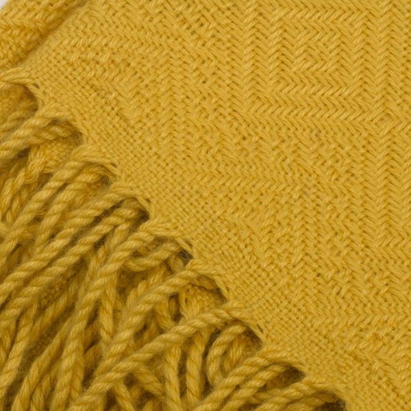 Alternate image for Diamond-Patterned Acrylic Blend Throw Blanket Diamond Mine in Gold