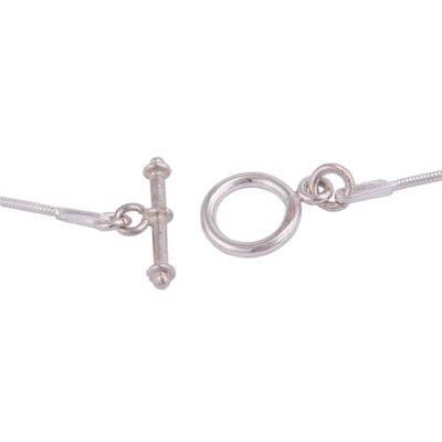 Alternate image for Chrysocolla and Silver Necklace Handcrafted in Peru Evocative Color