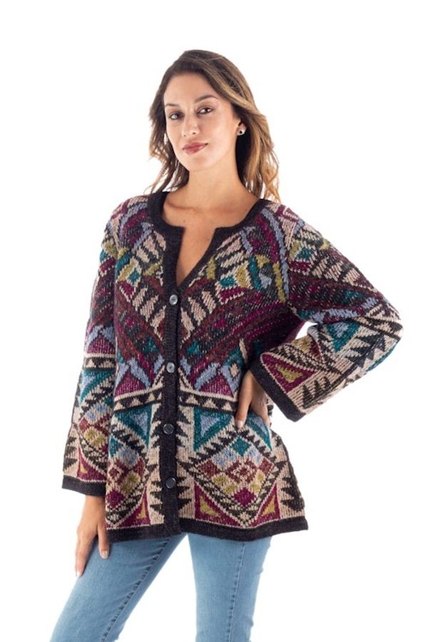 Alternate image for Baby Alpaca Blend Kimono Cardigan Sweater from Peru Rurichinchay Heights