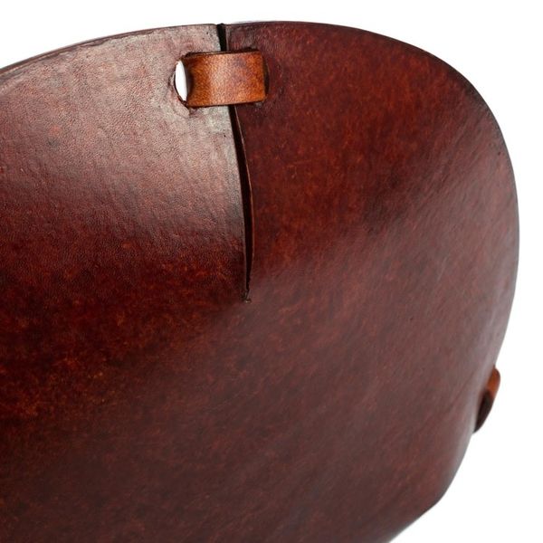 Alternate image for Star Motif Hand Tooled Brown Leather Catchall from Peru Gothic Star