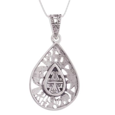 Alternate image for Chrysocolla Pendant Necklace Sun and Moon