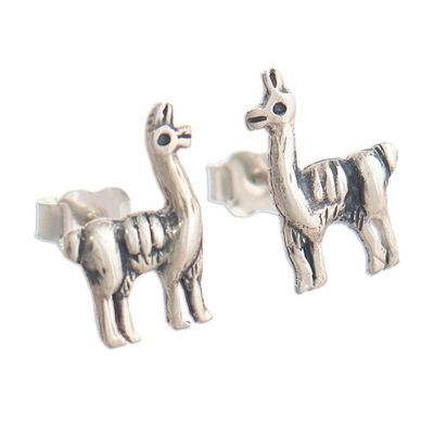 Alternate image for 950 Silver Llama Earrings Llama Trek