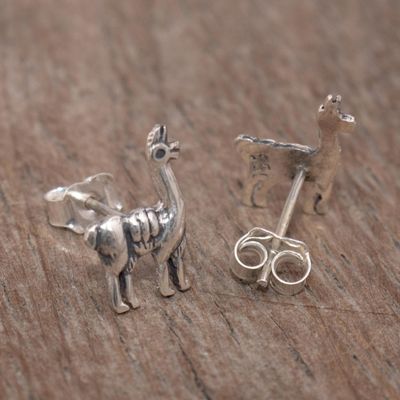 Alternate image for 950 Silver Llama Earrings Llama Trek