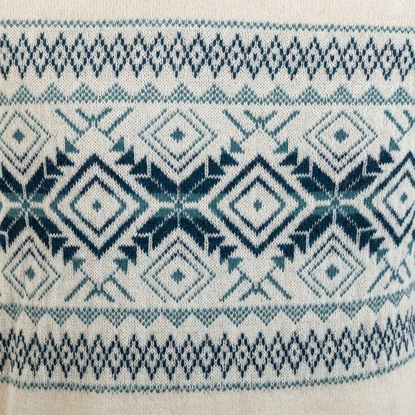 Alternate image for 100 Alpaca Mens Pullover Sweater with Geometric Design Clouds in the Andes