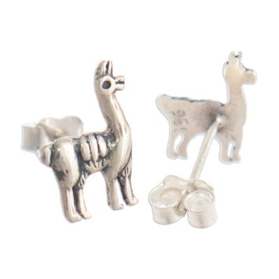 Alternate image for 950 Silver Llama Earrings Llama Trek