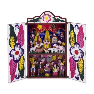 Alternate image for Collectible Peruvian Wood Multicolor Retablo Sculpture Chapel of Quinua