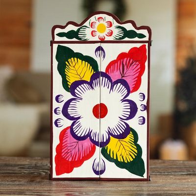 Alternate image for Collectible Peruvian Wood Multicolor Retablo Sculpture Chapel of Quinua