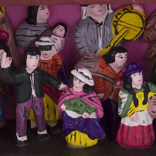Alternate image for Collectible Peruvian Wood Multicolor Retablo Sculpture Chapel of Quinua