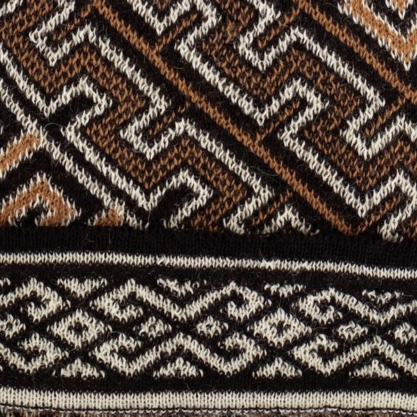 Alternate image for Soft 100 Baby Alpaca Hat with Traditional Inca Pattern Inca Waves
