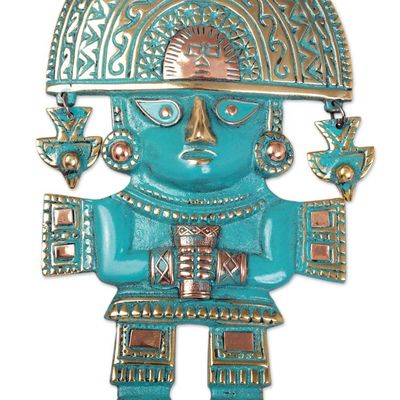 Alternate image for Copper and Bronze Inca Small Wall Art Handcrafted in Peru Inca Tumi