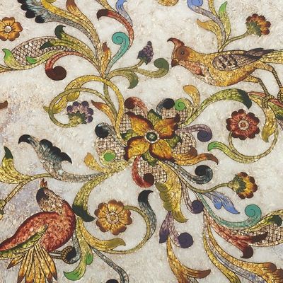 Alternate image for Hand Painted Glass Tray from Peru Birds of Dawn