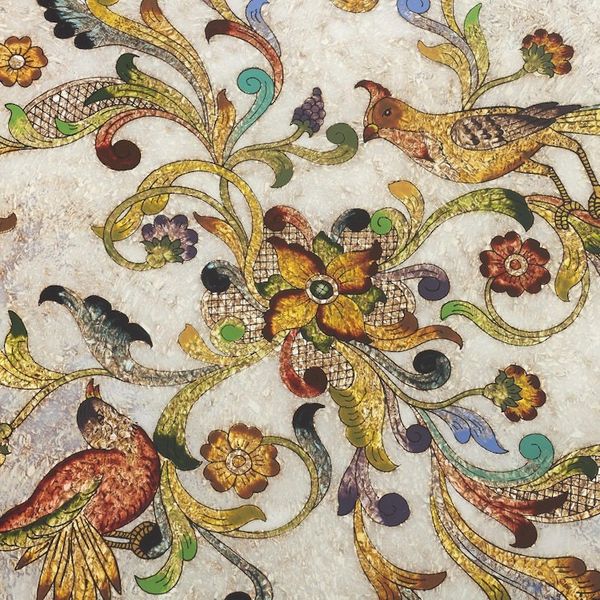 Alternate image for Hand Painted Glass Tray from Peru Birds of Dawn